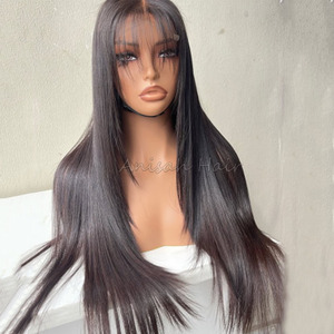 Pelucas <span class=keywords><strong>de</strong></span> Cabello Humano Liso Vietnamita Virgen con Flequillo, sin Pegamento, con Doble Trama, para Mujer - Product Image 2
