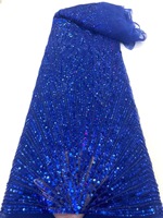 Tissu de dentelle de luxe français en tulle brodé de perles, de sequins, de perles tubulaires et de pierres pour robe de mariée et robe de soirée