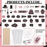 Kit d'accessoires pour photomaton d'anniversaire, en papier écologique et durable, pour décorations de fête d'anniversaire, de mariage, de bal de promo et de disco, amusant et mignon