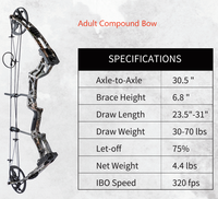 Arc de chasse adulte en alliage d'aluminium haute performance conception de précision arc à poulies durable pour les amateurs de tir à l'arc
