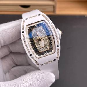 High-quality 0701 white ceramic full-diamond women's <b>watch</b>, mother-of-<b>pearl</b> dial, date display mechanical <b>watch</b> for dinner - Product Image 2