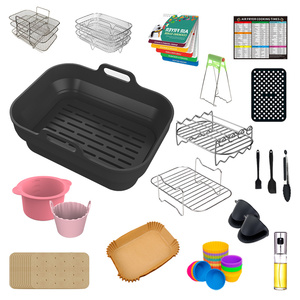Set di Rivestimenti in Silicone Riutilizzabili per <span class=keywords><strong>Friggitrice</strong></span> <span class=keywords><strong>ad</strong></span> <span class=keywords><strong>Aria</strong></span>, <span class=keywords><strong>Accessori</strong></span> per Forno e <span class=keywords><strong>Friggitrice</strong></span> con Griglia in Acciaio Inox - Product Image 1