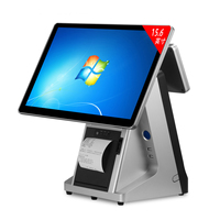 WEDLEYTEC P859 Win10 I5 Système de point de vente à écran tactile 8G 256G 15.6 "LED Machine de commande de restaurant avec terminal d'imprimante thermique de 58mm