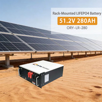 Batterie LiFePO4 ORYTA M16S280BL-U 51.2V 15kWh à montage en rack avec équilibrage automatique des cellules RS485 CAN pour stockage solaire ESS