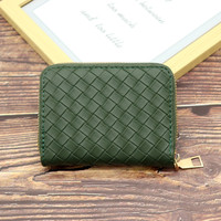 Dompet Mini ritsleting wanita kecil Logo kustom dompet Multi Slot kartu tempat kartu ID bisnis kredit kulit Pu pria