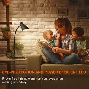 LED Desk Lamp With USB Charging Port Auto-Dimming Metal Table Lamps For Home Office Bedroom Work Reading Study Desk Lamp