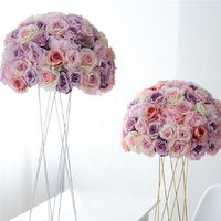 Boule de fleurs artificielles en soie personnalisable pour centre de table de mariage ou événementiel, décorative OEM