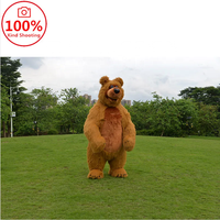 Costume de mascotte d'ours géant gonflable pour adultes, costume de scène, tenue de fantaisie pour le divertissement.