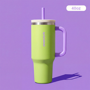 Custom logo 40oz Tumbler With Straw 40 oz Stainless Steel Vacuum Insulated Travel Mug Cup Tumbler With Handle and Straw