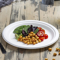 Assiette à dîner à 3 compartiments pour emballage de bagasse Assiettes en papier compostables Assiettes en papier jetables pour plateau de bagasse de canne à sucre