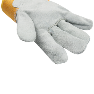 Guante de trabajo de Palma de cuero de vaca con acabado de gamuza, logotipo personalizado para trabajos de construcción - Product Image 6