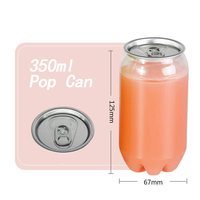 Bouteille en PET de qualité alimentaire 350/500/650 ml avec couvercle en aluminium facile à ouvrir, vide, pour l'emballage de crème