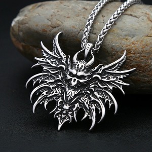 yunnique Stainless Steel Men's Pendant Necklace With Skull Wings Design For Gift - Product Image 3