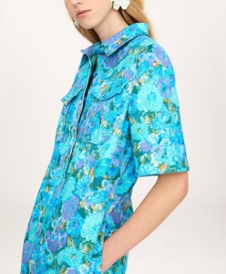 Robe polo décontractée d'été en coton tricoté 100 %, longueur genou, unie, avec taille naturelle et boutons sur le devant - Product Image 4