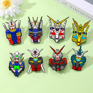 YINI <span class=keywords><strong>Gundam</strong></span> Robot Head Juego de alfileres de esmalte de aleación de zinc-Broches de insignias de Mecha con estampado UV para fanáticos del Anime, coleccionistas y entusiastas de Mecha - Product Image 2
