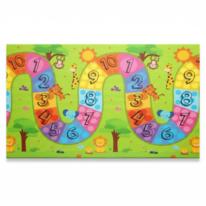 160x140x1 cm tapis de jeu double face XPE pour bébé enroulable imperméable non toxique coloré numéro route-vert fabriqué en turquie - Product Image 1