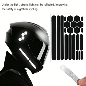 Autocollants réfléchissants noirs invisibles <span class=keywords><strong>pour</strong></span> <span class=keywords><strong>casque</strong></span>, ruban adhésif de sécurité réfléchissant <span class=keywords><strong>pour</strong></span> vélo, moto, trottinette <span class=keywords><strong>pour</strong></span> enfants - Product Image 2