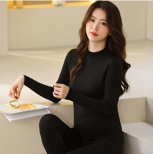 Biancheria intima <span class=keywords><strong>termica</strong></span> grigia da <span class=keywords><strong>donna</strong></span> mutandina lunga a collo alto abito sottile sottile e sottile in velluto - Product Image 5