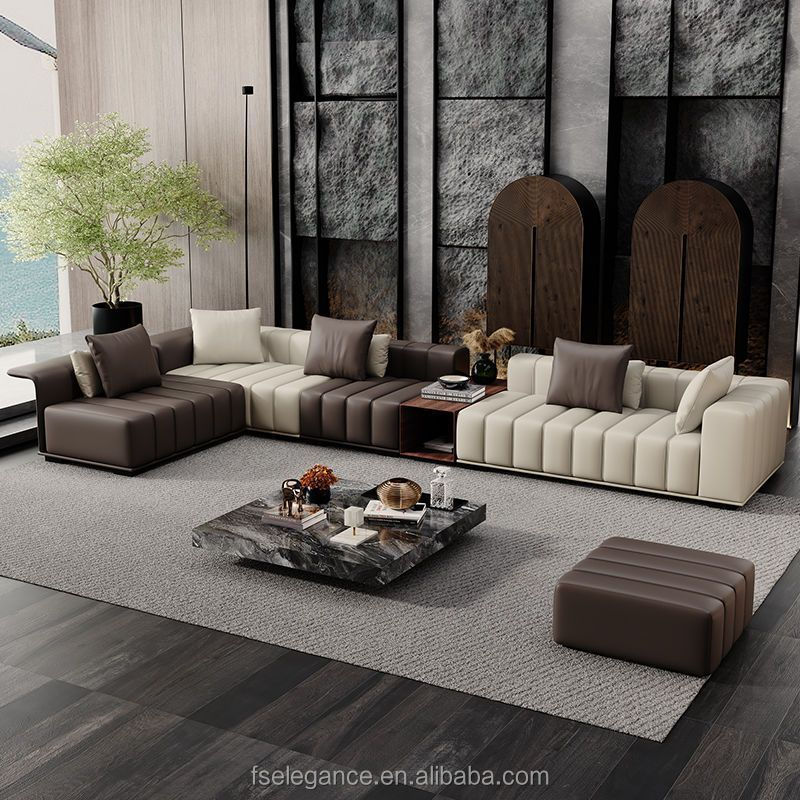 Wholesale Price Japanese Style 7 Seater Leather Sofa Set