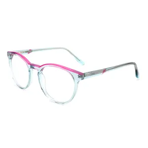 Новый дизайн, разноцветные ацетатные оптические оправы для очков, круглые очки, очки унисекс, тонкие оправы для очков