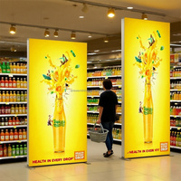 Boîte à lumière LED rétroéclairée double face de 80 mm (3,15 pouces) avec cadre en aluminium portable pour la publicité intérieure, les salons professionnels et la vente au détail