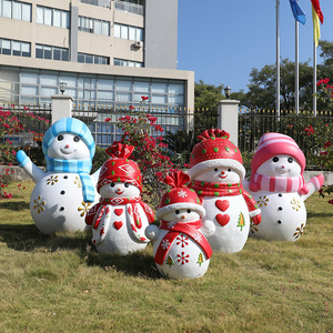 รูปปั้นสโนว์แมน FRP Xmas มาใหม่รูปปั้นพ่อคริสต์มาสบ้านถนนสาธารณะลานบ้านสวนสวนพื้นที่เชิงพาณิชย์รูปปั้น - Product Image 1