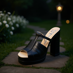 Sandales à Talon Haut en Cuir Confortables pour Femme, Légères, Bout Ouvert Carré, Tendance, Idéales Mariages et Soirées, en Peau de Mouton - Product Image 2