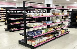 Estantería Metálica Moderna de Doble Cara para Supermercado, Resistente, con 5 Niveles, para Exhibición de Productos en Tiendas de Conveniencia y Comercios - Product Image 3