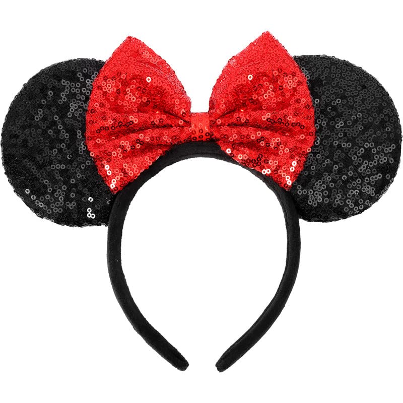 Claire's Christas Headband, Red Sequin & Holly Large Bow Hairband - View #5