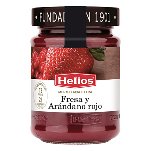 Confiture extra de fraises et canneberges rouges Helios 340G sans gluten - Product Image 1