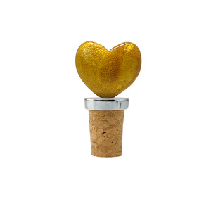 Heart Shape Cork <b>Stopper</b> Yellow Reusable For <b>Wine</b> Champagne Bottle Valentine'S Day Small Size - Product Image 1