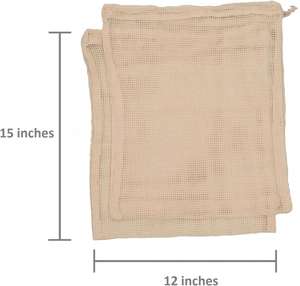 Bolsas Reutilizables de Malla para Frutas y Verduras Huamaohengchun, Material LDPE Ecológico, 6 Bolsas (3 XL, 3 L) - Product Image 2