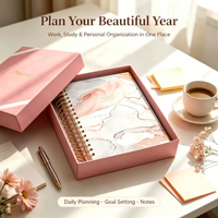 Carnet de notes/journal quotidien A6 personnalisé avec reliure spirale cousue, couverture rigide en PVC imprimée UV, idéal pour un cadeau
