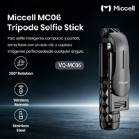 Bâton de selfie sans fil Miccell avec rotation à 360° °   Télécommande et trépieds pour téléphone portable, idéal pour les voyageurs et les vlogueurs