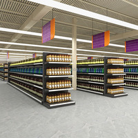 Rd Heavy-Duty Enkelzijdige Vrijstaande Metalen Gondel Supermarkt Plank Voor Supermarkt Retail Display Fruit Groente Rack