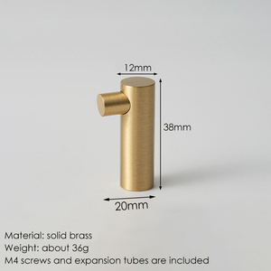Gancho de Pared de Latón Sólido BECORA, Acabado Cepillado, Moderno y Decorativo, con Tornillos, para Colgar Bolsos, Sombreros y Toallas - Product Image 3