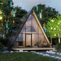 Maison préfabriquée triangulaire de 20 pieds en alliage d'aluminium, maison de luxe en forme de A pour hôtel, maison préfabriquée