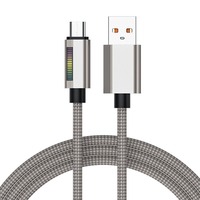 Câble de données BJC BJC-0065 100W 5A à charge rapide avec lumière latérale dégradée, tressé, transfrontalier, 16PD, pour iPhone Type-C, conducteur en cuivre étamé