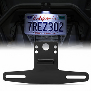 Support de plaque d'immatriculation UTV en acier noir avec éclairage LED - Product Image 1
