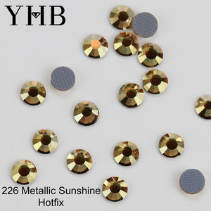 YHB 202-227 alta calidad Hotfix Glass SS6 diamantes de imitación parte posterior plana a granel Strass prenda hierro en transferencia Hot Fix Motif Crystal Stone - Product Image 5
