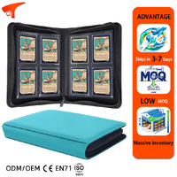 Classeur de cartes à chargement par le haut en cuir PU à 4 pochettes, avec logo personnalisé, durable, écologique, portable, pour jeux de société, TCG/CCG et albums de jeux sportifs