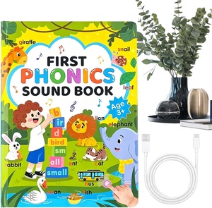 Livre audio interactif pour enfants, livre d'apprentissage parlant, livre d'histoires éducatif rechargeable, lecteur de livres avec boutons sonores - Product Image 1