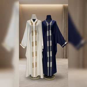 Abaya en satin élégante et luxueuse sur mesure en gros, vêtements islamiques pour femmes, manches bouffantes, inspirée de Dubaï, soie turque anti-rides - Product Image 3