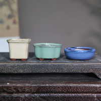 Mini pot de jardinage en céramique Yixing Zisha, poterie artisanale, petit pot à bonsaï et succulentes, finition émaillée, écologique, avec drainage