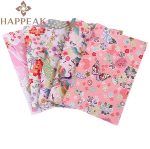 HAPPEAK Wholesale 5 Pcs/Set Patchwork 20*25 cm Foil Print <strong>Fabric</strong> Japanese Style Pre-cut <strong>Cotton</strong> Square Bundle <strong>Fabric</strong> for Sewing - Product Image 4