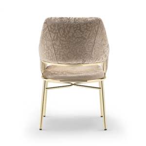 Silla de Comedor Rosse Moderna Europea Tapizada en Terciopelo con Patas de Metal, Muebles para Oficina en Casa, de Turquía - Product Image 3