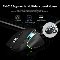 OEM Mouse USB-C lampu Rgb BT 2.4Ghz, Mouse nirkabel ergonomis Multi perangkat untuk PC Laptop rumah kantor