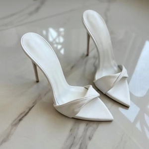 Ladies Summer Thin Heel Sandals Anti-Slip Open Back Hard-Wearing Slip-On Closure Light Feature Pointed <b>Toe</b> Heel for Women Autumn - Product Image 6