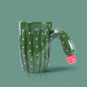 Hot Sale Plant Shape Handcrafted Ceramic <b>Coffee</b> <b>Mug</b> Creative Cactus <b>Mug</b> - Product Image 6