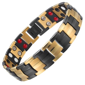 Gioielli biomagnetici simpatici braccialetti magnetici in titanio a doppia fila da Golf regolabili per bracciale da <span class=keywords><strong>uomo</strong></span> marca di titanio - Product Image 6